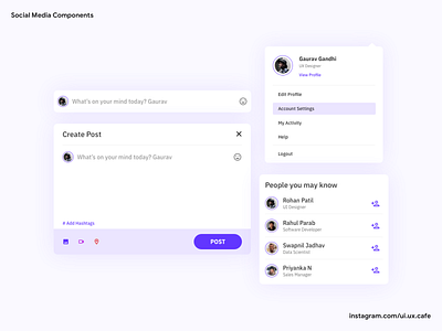 Social Media Components UI