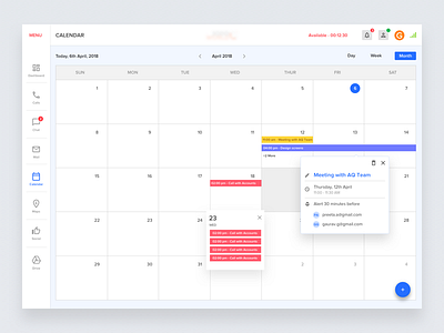 Calendar Design addevent calendar calendarevent livechat minimal userexperience userinterface webapp