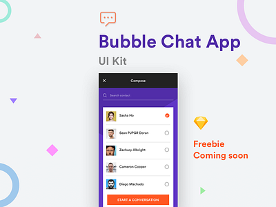 Bubble Chat App - Freebie appdesign chat freebie ui uidesign userexperience ux