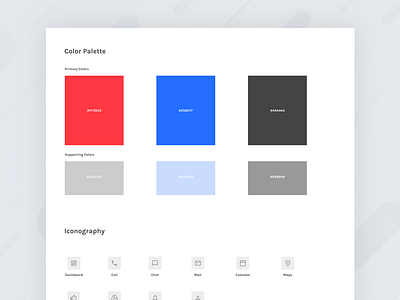 Color palette & icons color iconography icons iconsui interface palette styleguide ui ux webapp