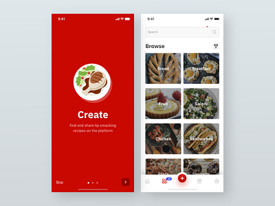 Launch + Food Categories - Food Recipe App concepts food drink foodapp foodorder foodrecipe recipe ui uidesign uidesigner ux uxdesigner