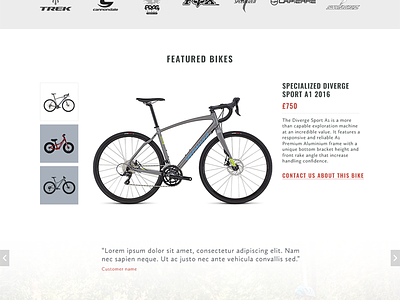 Bike Website ui ux web design