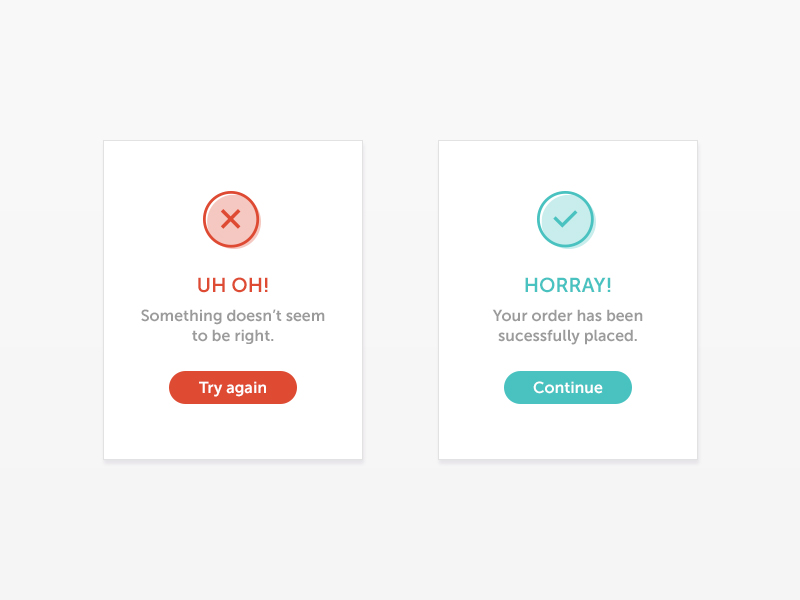 Error and sucess by Gemma Britton on Dribbble