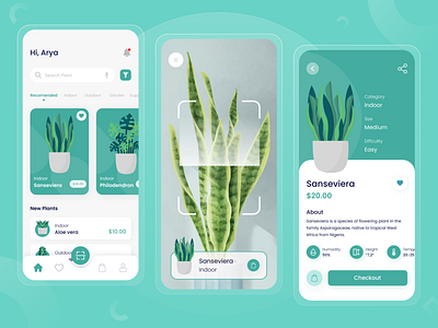 Plant shop app app clean ui green plant plant illustration plants plants app scan ui uiux uiuxdesign userinterface