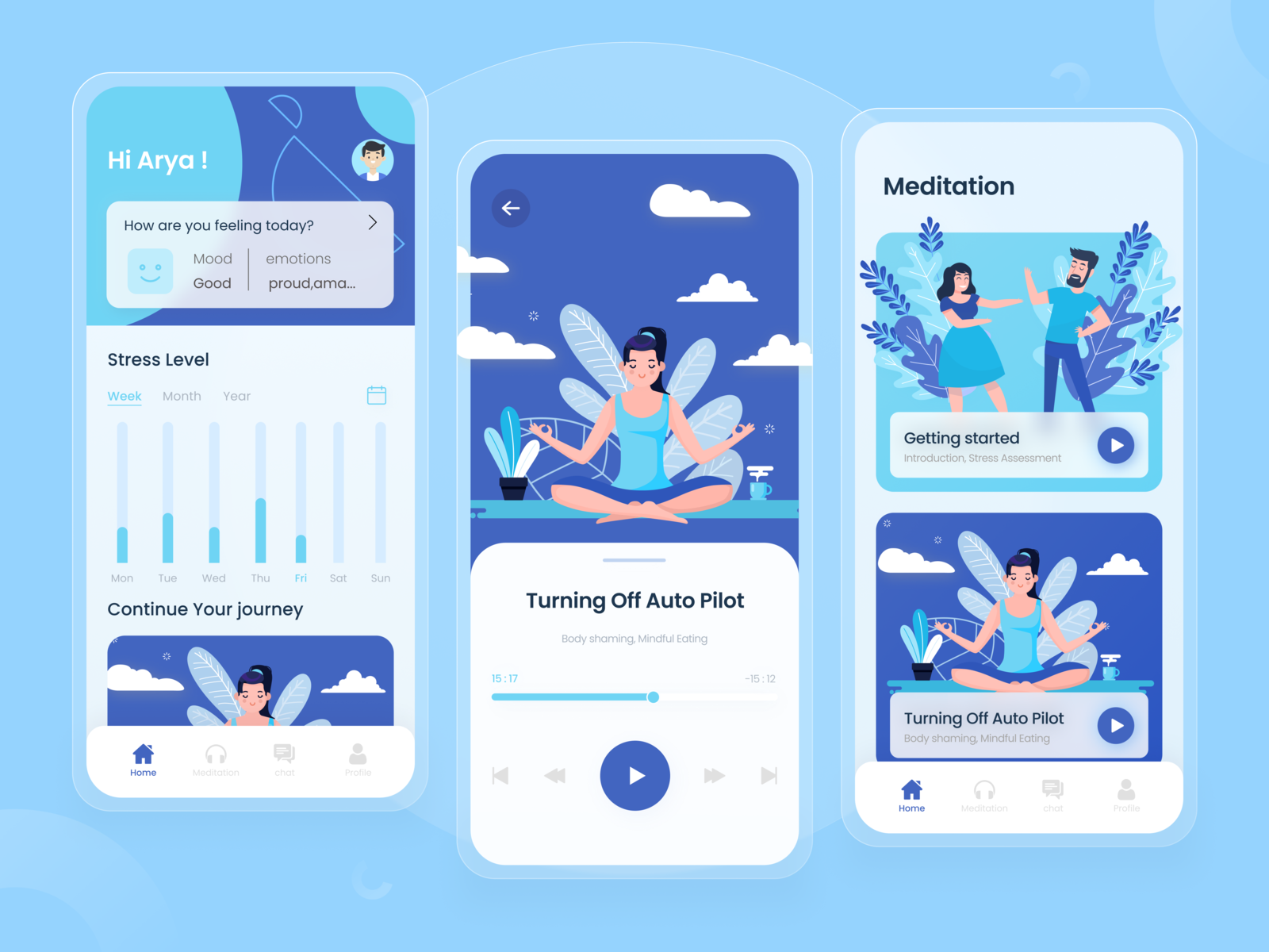 Meditation App by Arya Wijaya Kusuma for Plainthing Studio on Dribbble