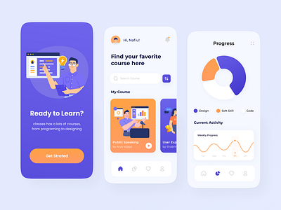 Course App app best design clean ui course course app course hero courses design learn learning learning app learning platform study study app studying app ui uiux uiuxdesign ux