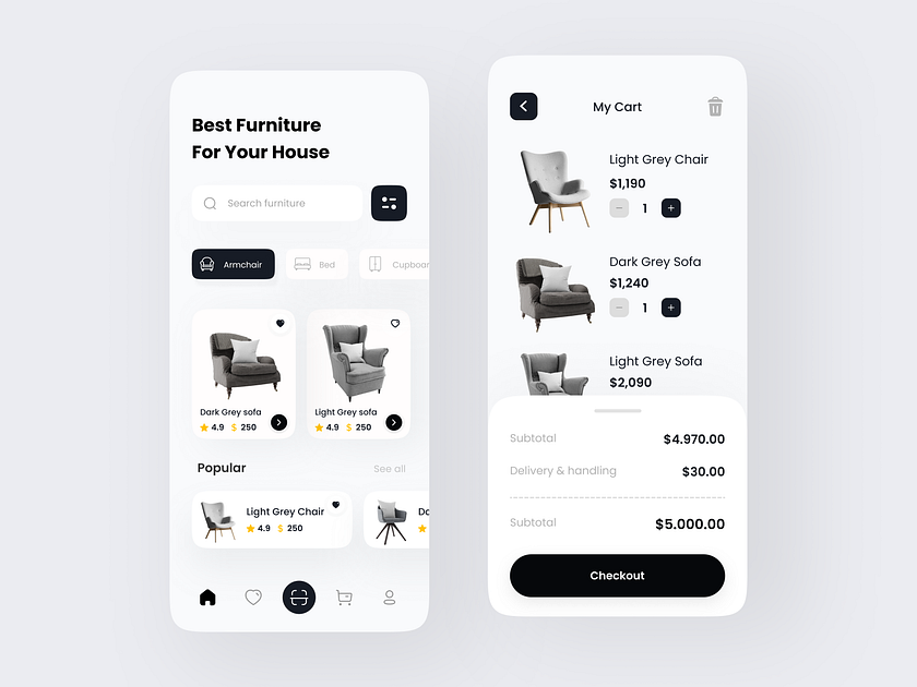 Furniture Shop App by Arya Wijaya Kusuma for Plainthing Studio on Dribbble