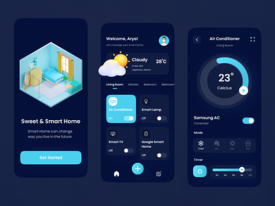 Smart Home Dark Mode App