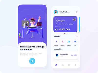 Wallet app by Arya Wijaya Kusuma for Plainthing Studio on Dribbble