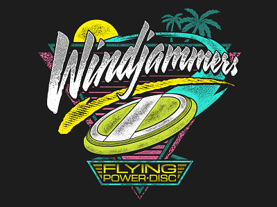 Windjammers - Jammin' 90s beach design disc flying frisbee neogeo neon power shirt windjammers