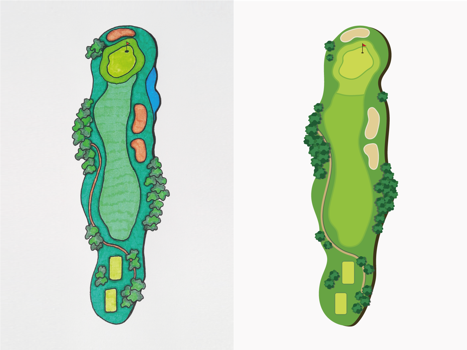 Golf Hole Illustration By Tunde Szentes On Dribbble