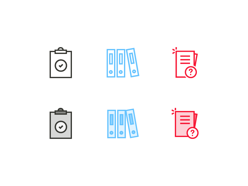 Office Icons paper clipboard folder office icons