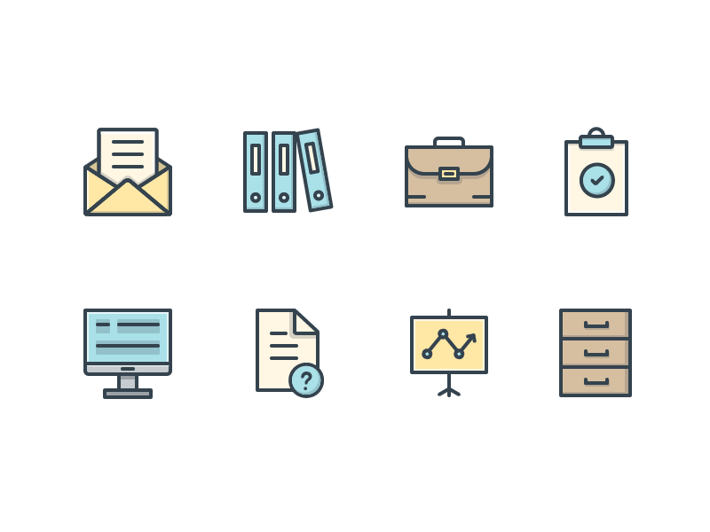 Office Icons by Tunde Szentes on Dribbble