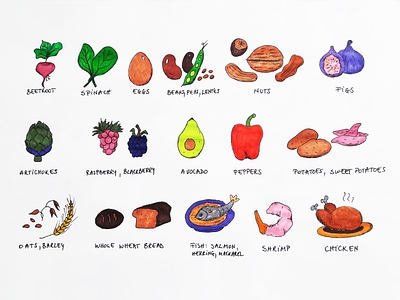 Handcrafted Icons berries food fruits handcrafted icons handdrawn icon illustration nuts vegetables