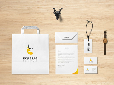 Eco Stag Furniture branding design graphic design illustration logo typography vector