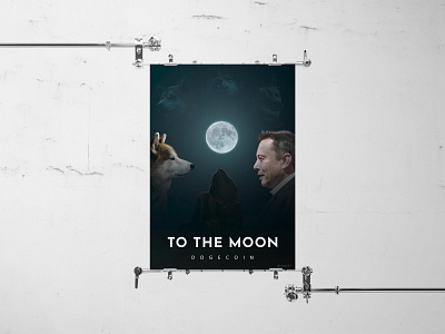 To the moon - Dogecoin Poster design dogecoin graphic design illustration poster vector