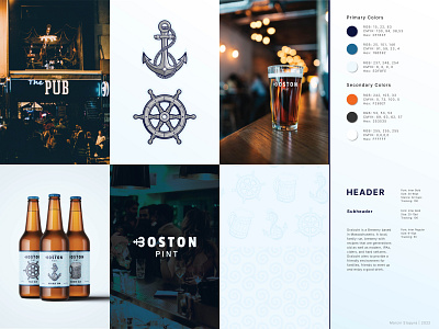 Boston Pint - Visual Redesign boston brand branding brewery craft beer design graphic graphic design illustration logo mockups typography vector