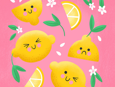 Pucker Power cute illustration flat illustration flat illustrations illustration illustration art illustration artist illustrator kawaii kawaii art lemon lemon illustration lemonade