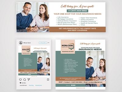 Social Media Post Design - Insurance banner banner ad banner ads banner design facebook facebook ad facebook cover graphic illustration instagram instagram post social media design social media post design socialmedia