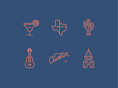 Texas Icons austin icons illustration texas