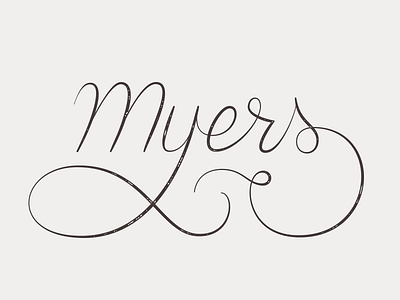 Myers cursive lettering script typography