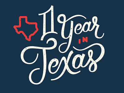 1 Year austin cursive illustration lettering script texas typography