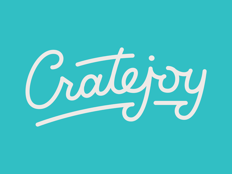 Cratejoy cursive lettering logo script