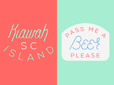 Pass Me A Beer badge beach beer cursive illustration lettering lockup script south carolina typography vacation