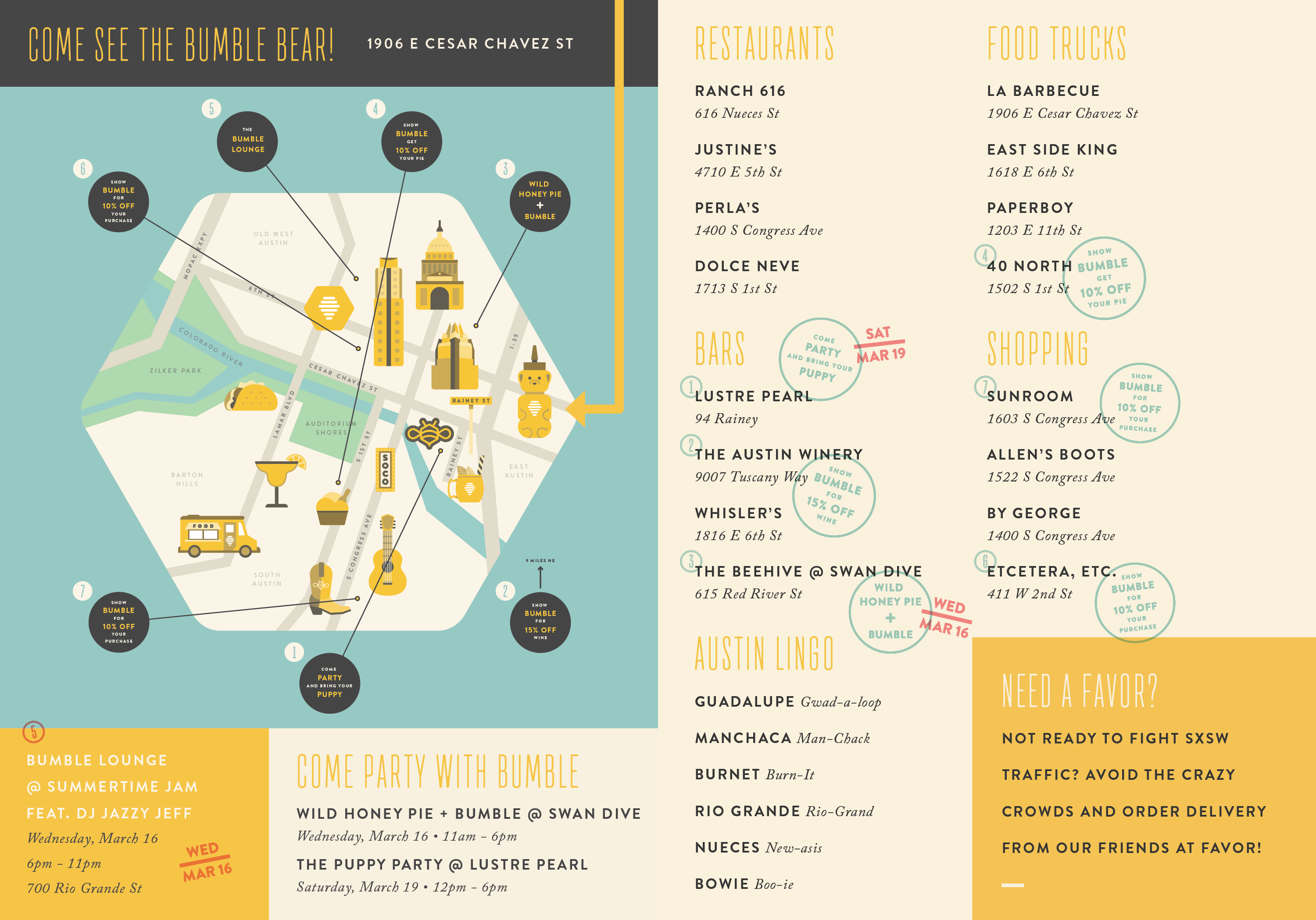 SXSW Guide by Katherine Rainey for Bumble on Dribbble