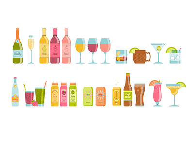 Drink Filters alcohol beer cocktails coffee drinks icons illustration juice wine