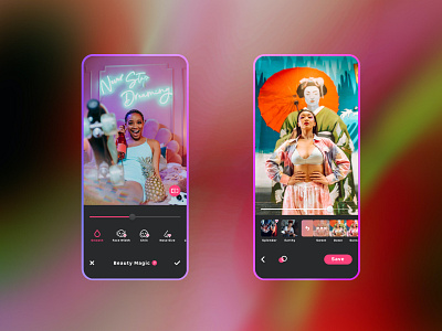 Beauty Camera App Visual Interface gen z ui vi