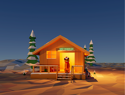 Holiday 3d brand design branding c4d christmas low poly nft poster winter