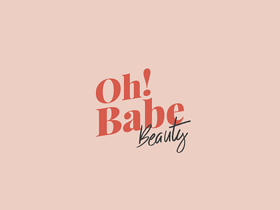 Oh!Babe Beauty Brand beauty logo beauty product beauty salon beautybrand branding businesscards clean icon logo madebyswish modern ohbabe pastel colors
