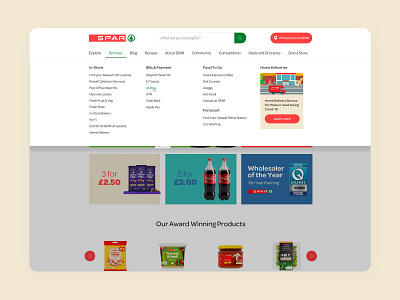 The Spar Homepage & Nav Re-Design by Emma Houghton on Dribbble