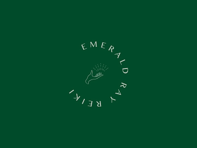 Emerald Ray Reiki Logo Mark branding graphic design green logo icon logo logo design logo mark madebyswish modern branding reiki reiki brand reiki logo