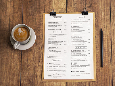 Food Menu Design coffee design designbyeh menu millstone off the grill print restaurant wooden
