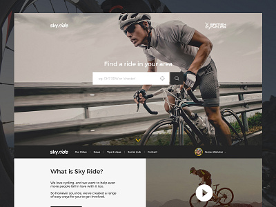 SkyRide active clean concept cycle new outdoor sky skyride sport ui ux web design