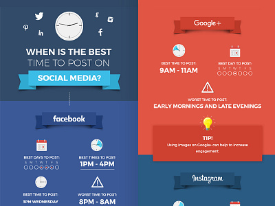 When is the best time to post on Social Media? content marketing creative design facebook icons illustration infographic linked in pinterest social social media twitter