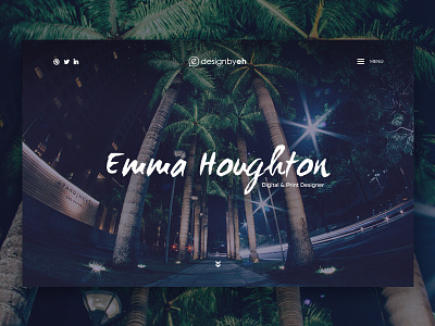 Portfolio Design coming soon design designbyeh designer header palm trees personal site portfolio snippet ui ux website