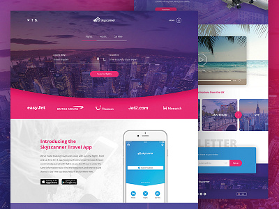 Skyscanner Homepage clean concept designbyeh explore holiday modern sky scanner travel ui ux web design website