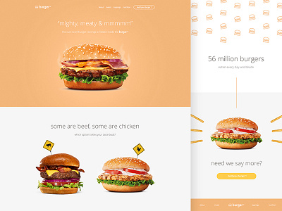 Burger™ Landing Page burger clean design fun infographic modern product page rebound ui ux website