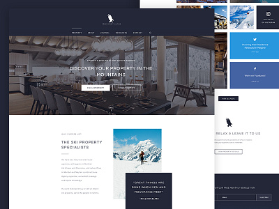 Free Spirit Alpine chalet clean design french luxury modern property ski ui ux web