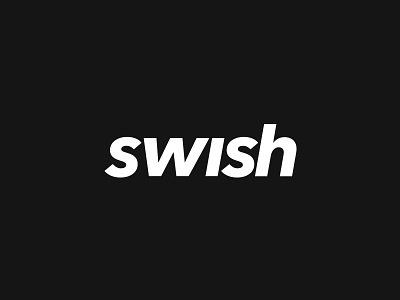 'swish' logo agency blackandwhite branding clean design italics logo modern swish typography web design