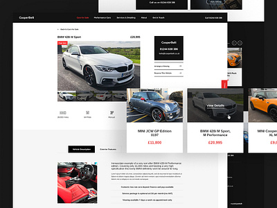 CooperBelli Car Details automotive bmw car sales car website clean design mini modern swish ui ux vehicle web design website