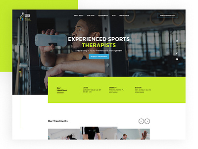 SB Sports Website 🏋️‍♂️ clean design exercise gym madebyswish massage modern news pt sports training treatments ui ux web design website