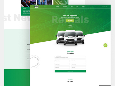 RSV Rentals automotive carwebsite clean design green madebyswish modern rentalwebsite ui ux van vanrentals vehicle web design website