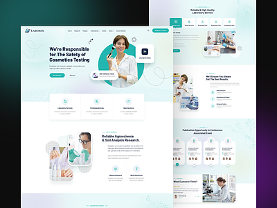 Laboratory Research Concept clean design laboratory landing page research ui ux website