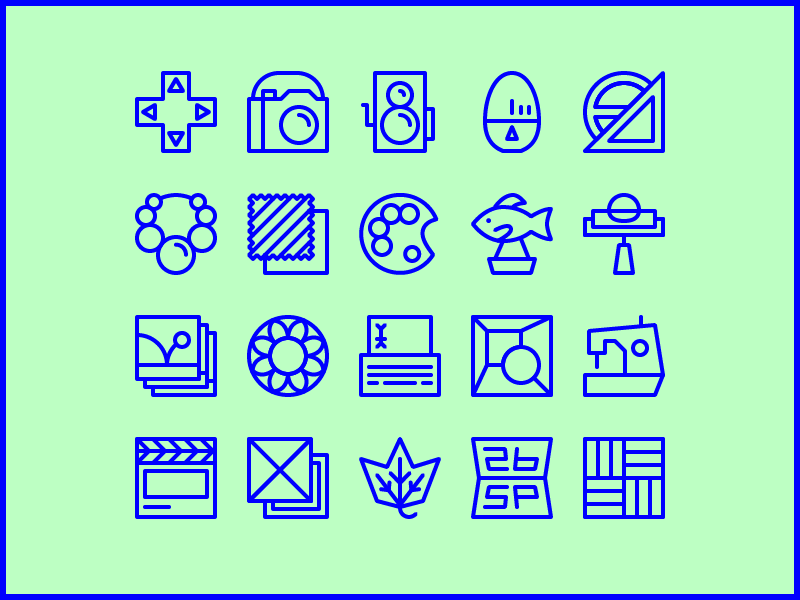 CCA Pre College 2015 Icon Set icon mono width line set college school art design program campaign drawing