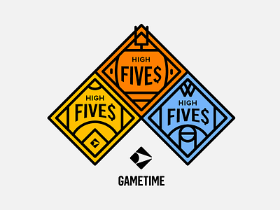 HIGH FIVE$ Campaign badge baseball basketball diamond football gametime icon mlb monoline nba nfl sticker