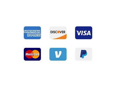 Pay Acceptance Icons apple credit card flat flow gametime icons pay payment paypal venmo